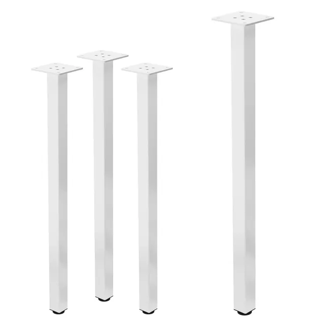 ECD Germany Möbel Pieds de table blancs 72 cm lot de 4 acier