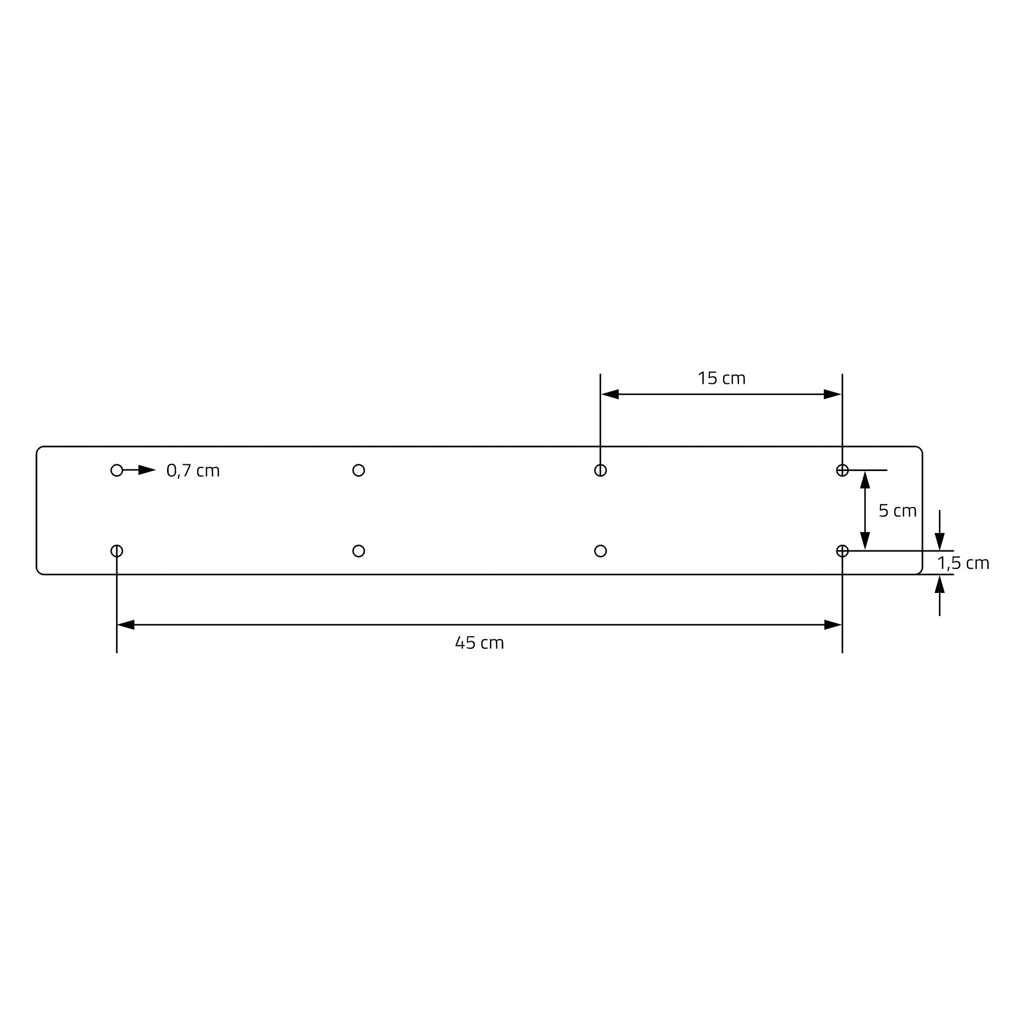ECD Germany ML-Design pieds de table 72 cm argent lot de 2 acier