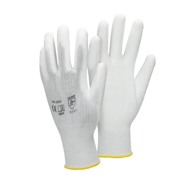 ECD Germany Gants travail nylon PU blanc taille 8-M lot 120