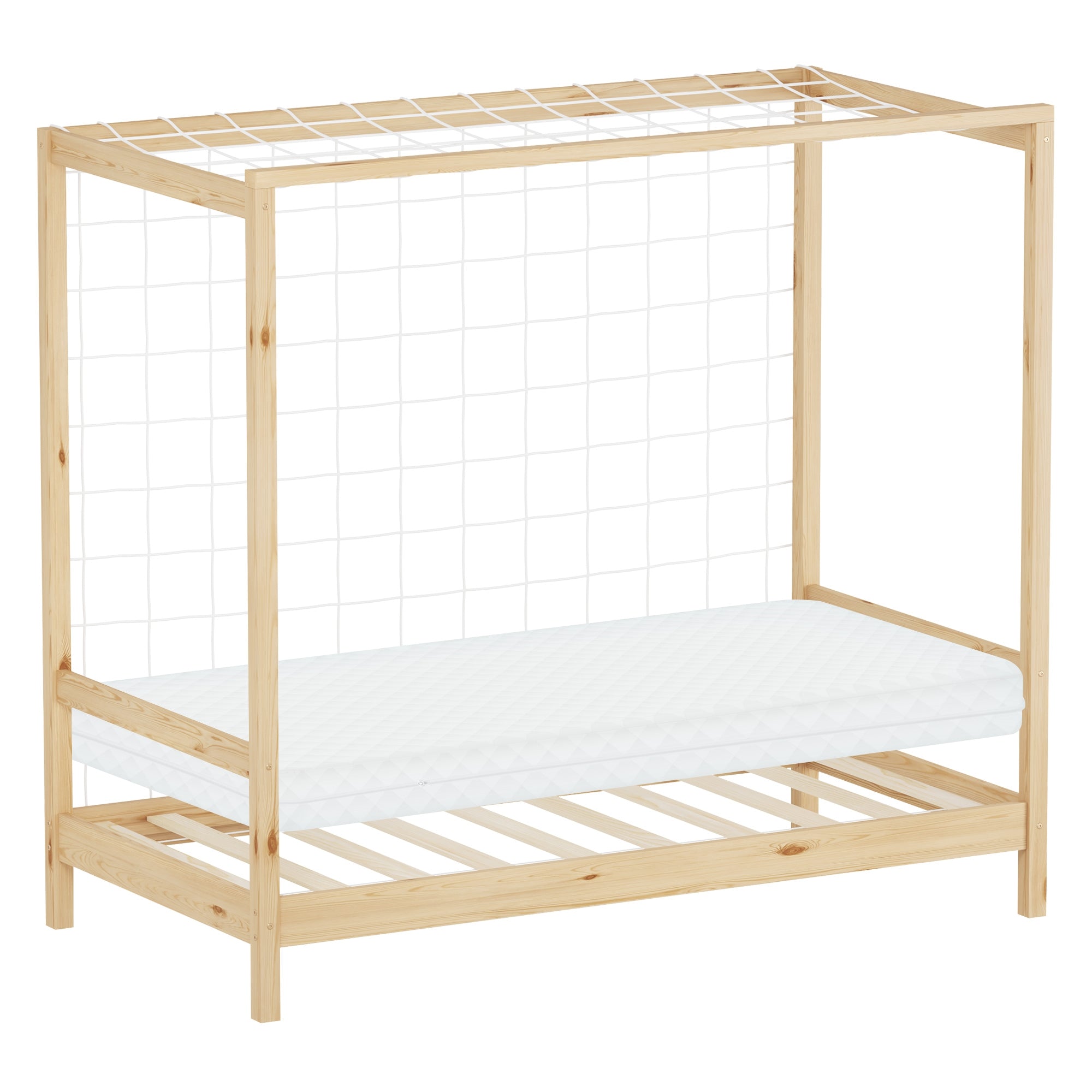 ML-Design lit enfant but de foot pin naturel 90x200 cm sommier