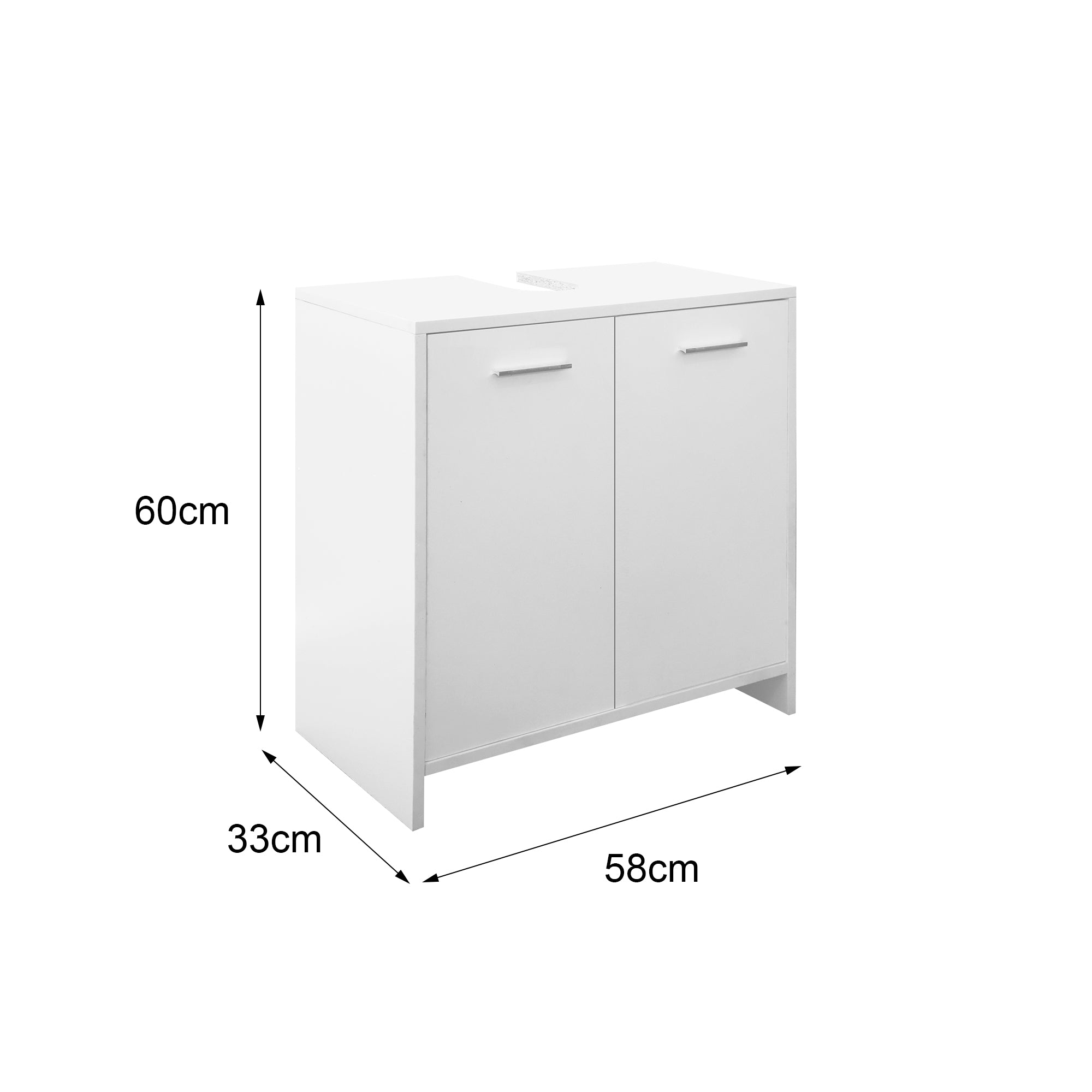 ECD Germany ML-Design Ensemble meuble salle de bain blanc 2 pièces