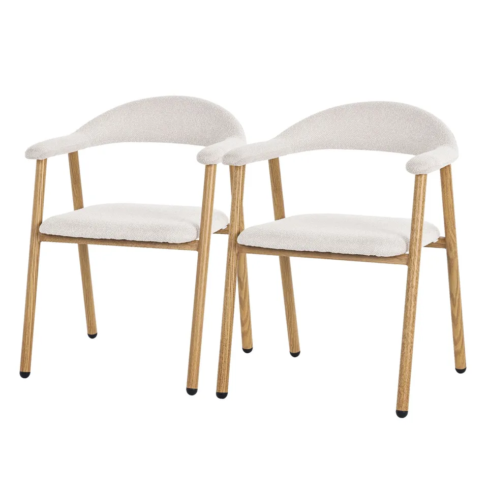 ML-Design chaise salle à manger grise tissu lot 2 dossier