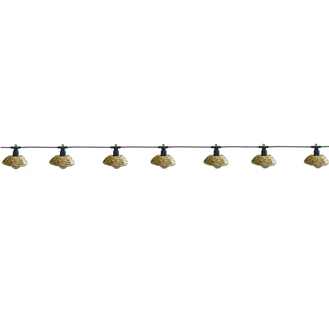 Red Deco Cottage guirlande lumineuse 10 globes rotin 5,70m