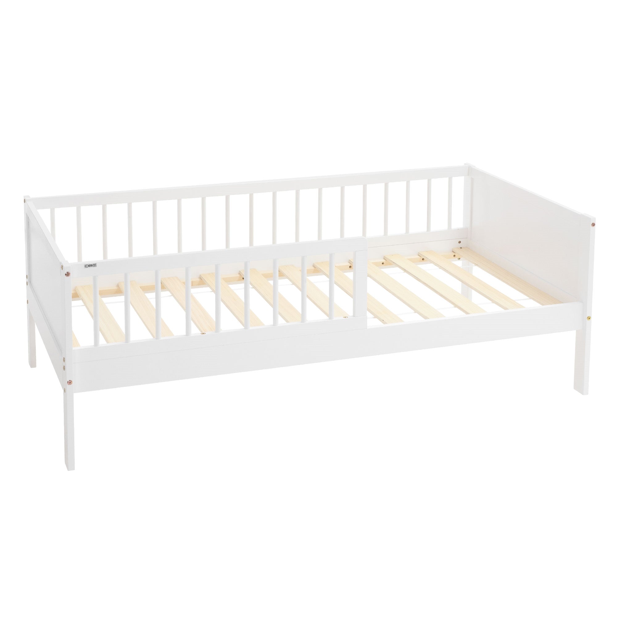 ECD Germany Kinder lit enfant 80x160 blanc pin barrière