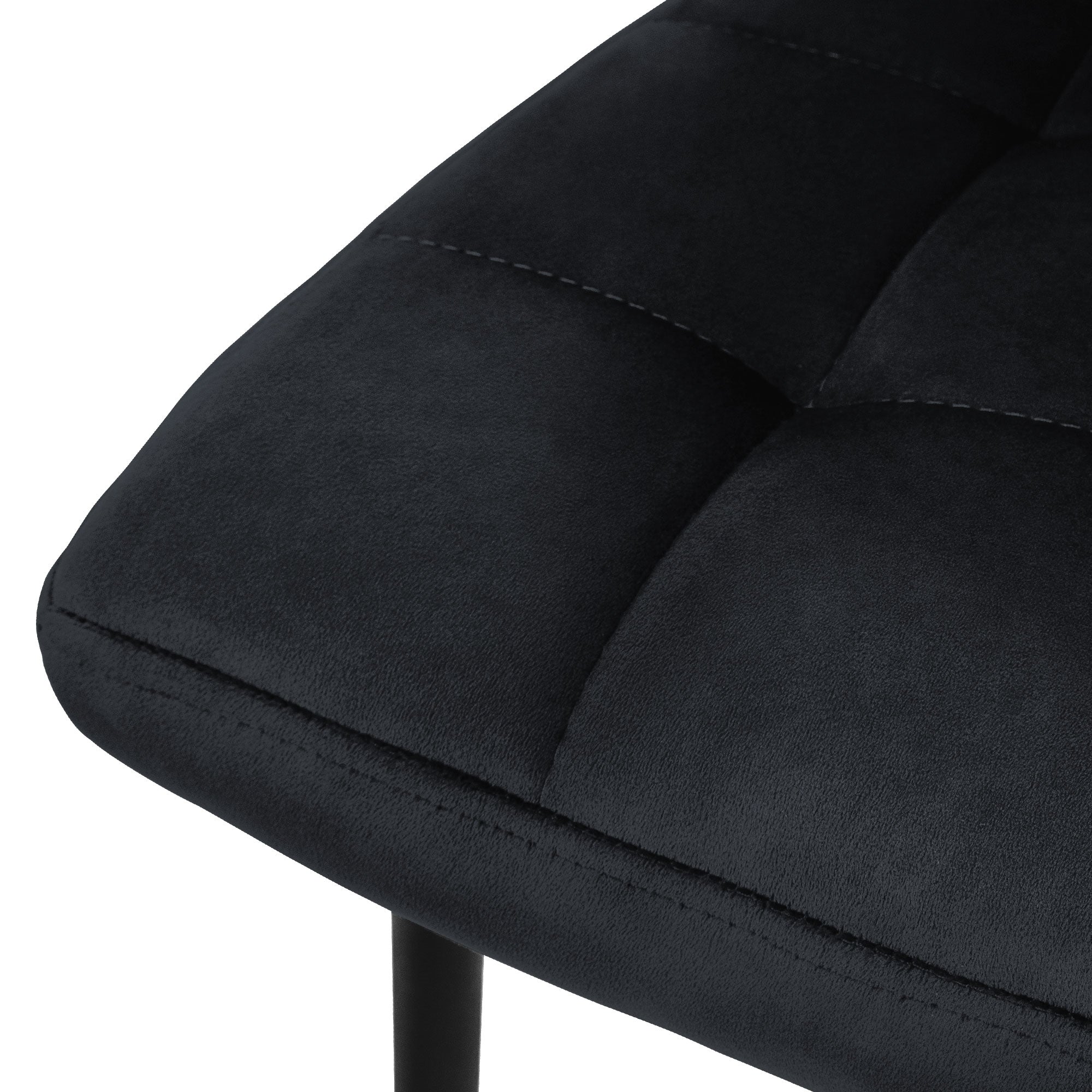 ECD Germany Möbel lot 4 chaises velours noir pieds métal