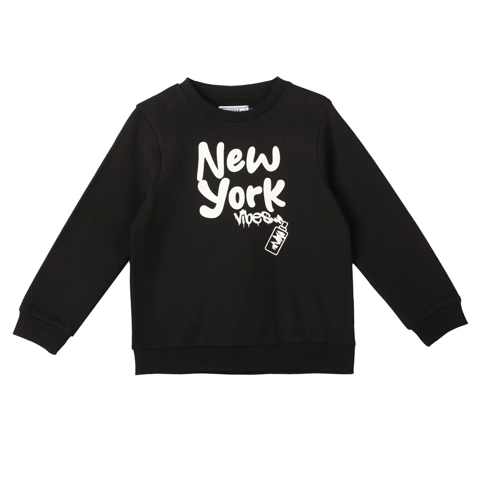 Ensemble jogging noir enfant sweat pantalon coton 2 pièces