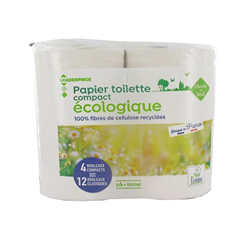 Leader Price Papier toilette compact écologique 4 rouleaux