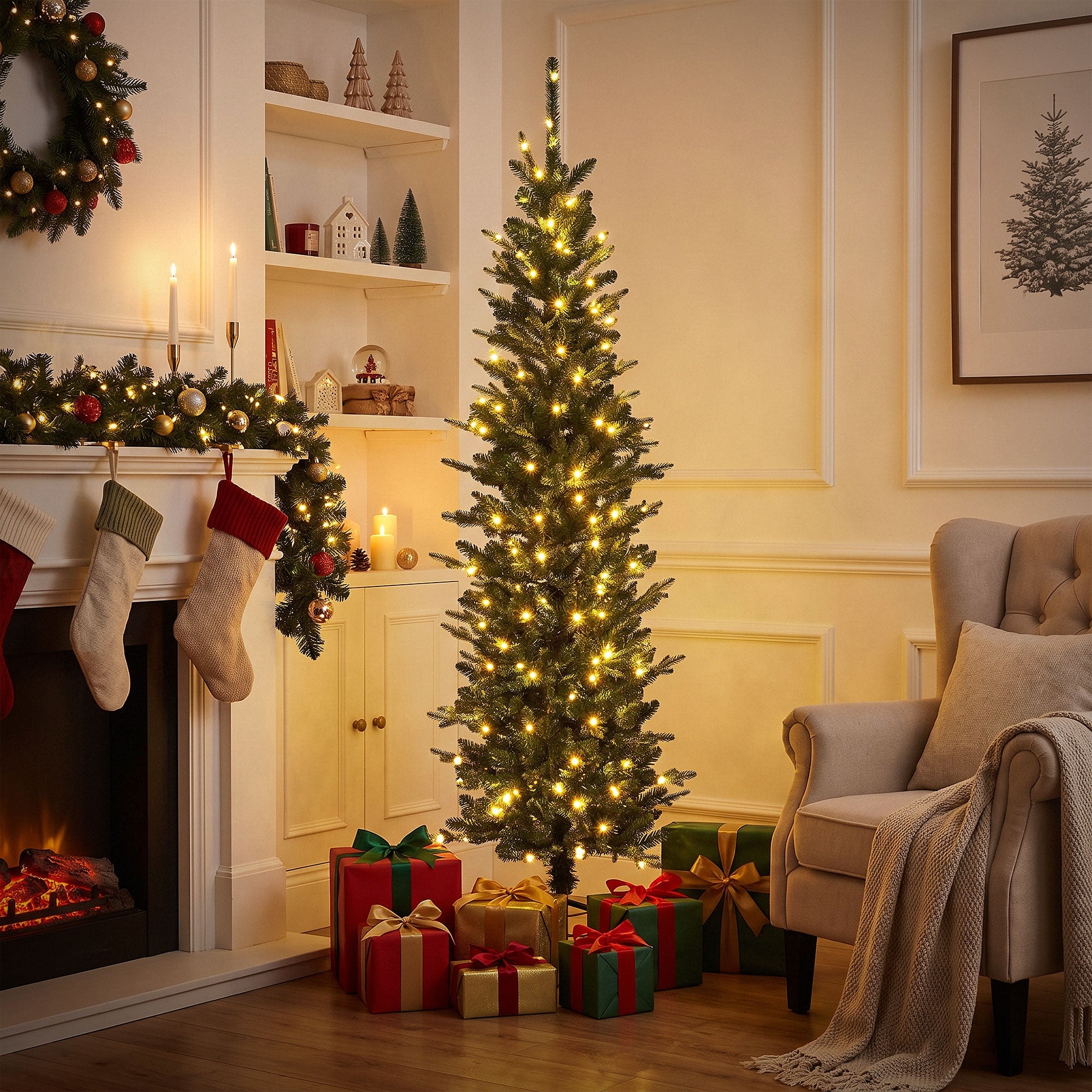 ECD Germany sapin de Noël artificiel vert 180 cm LED 933 pointes
