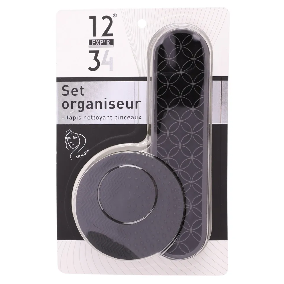 Organisateur pinceaux tapis nettoyant maquillage beauté silicone