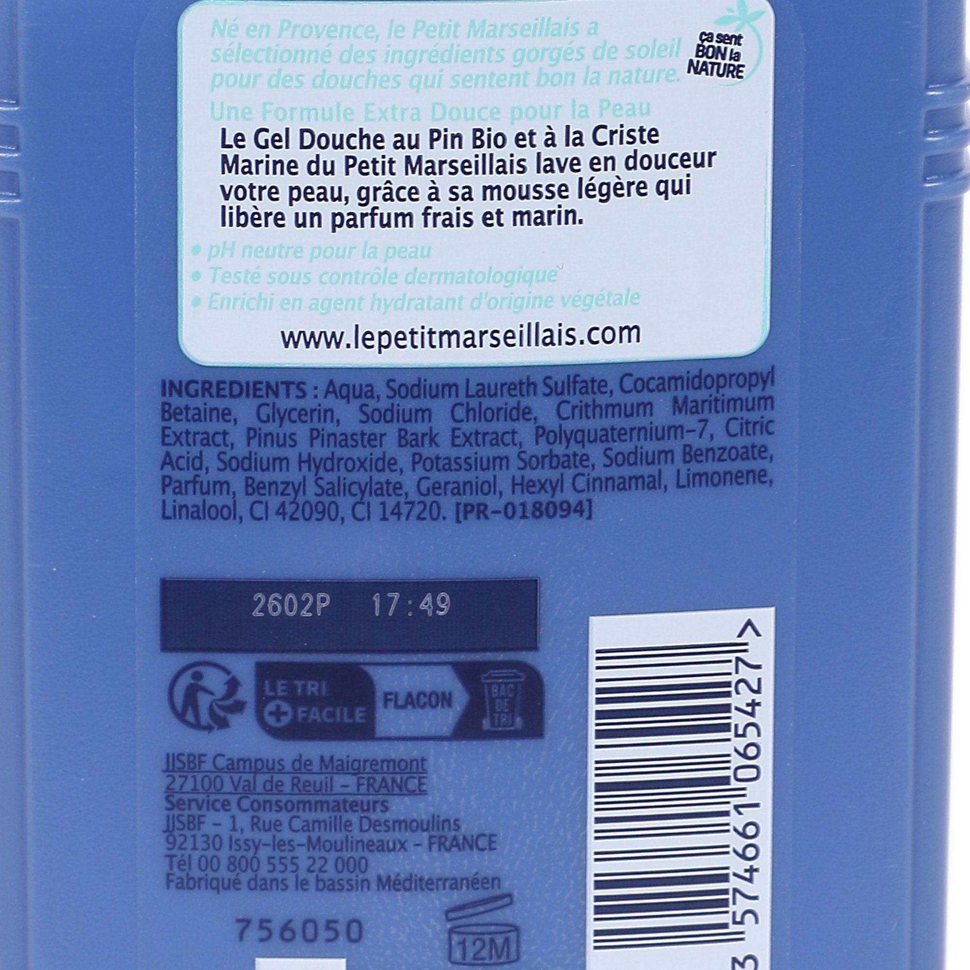Le Petit Marseillais lot 2 gels douche pin criste marine