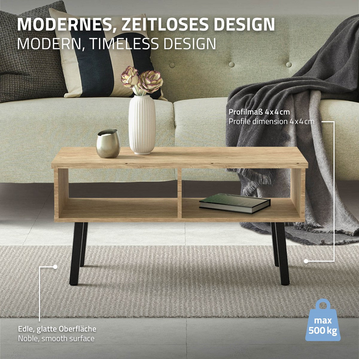 ML-Design pieds table acier 30 cm inclinés lot 4 noir