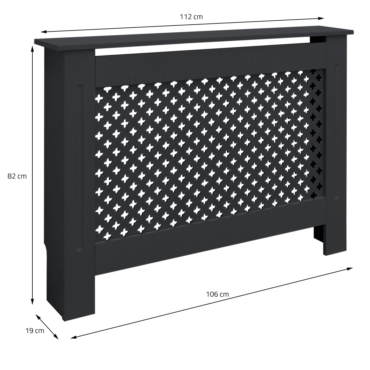 ECD Germany Heizungen Cache radiateur anthracite 112 cm MDF