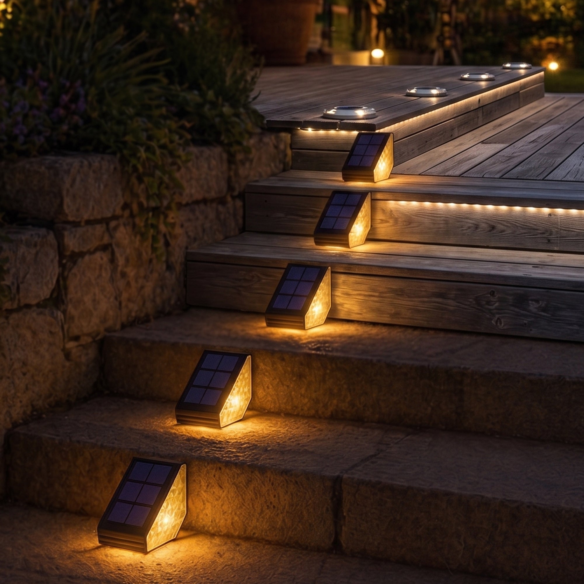 Red Deco Stepy lot 2 balises solaires LED blanc chaud H5cm
