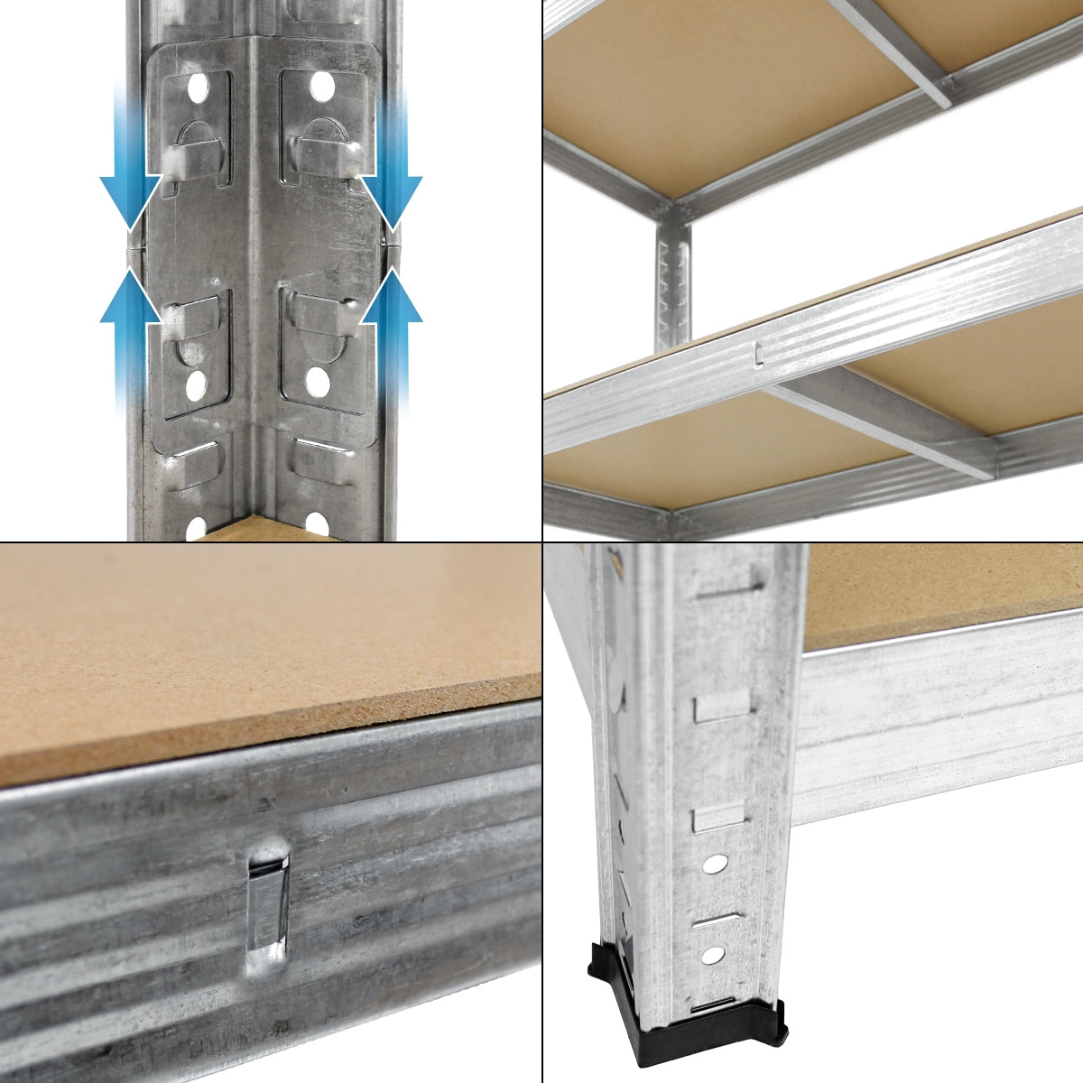 ECD Germany Werkstatt étagère charge lourde argenté 200x120x50 cm