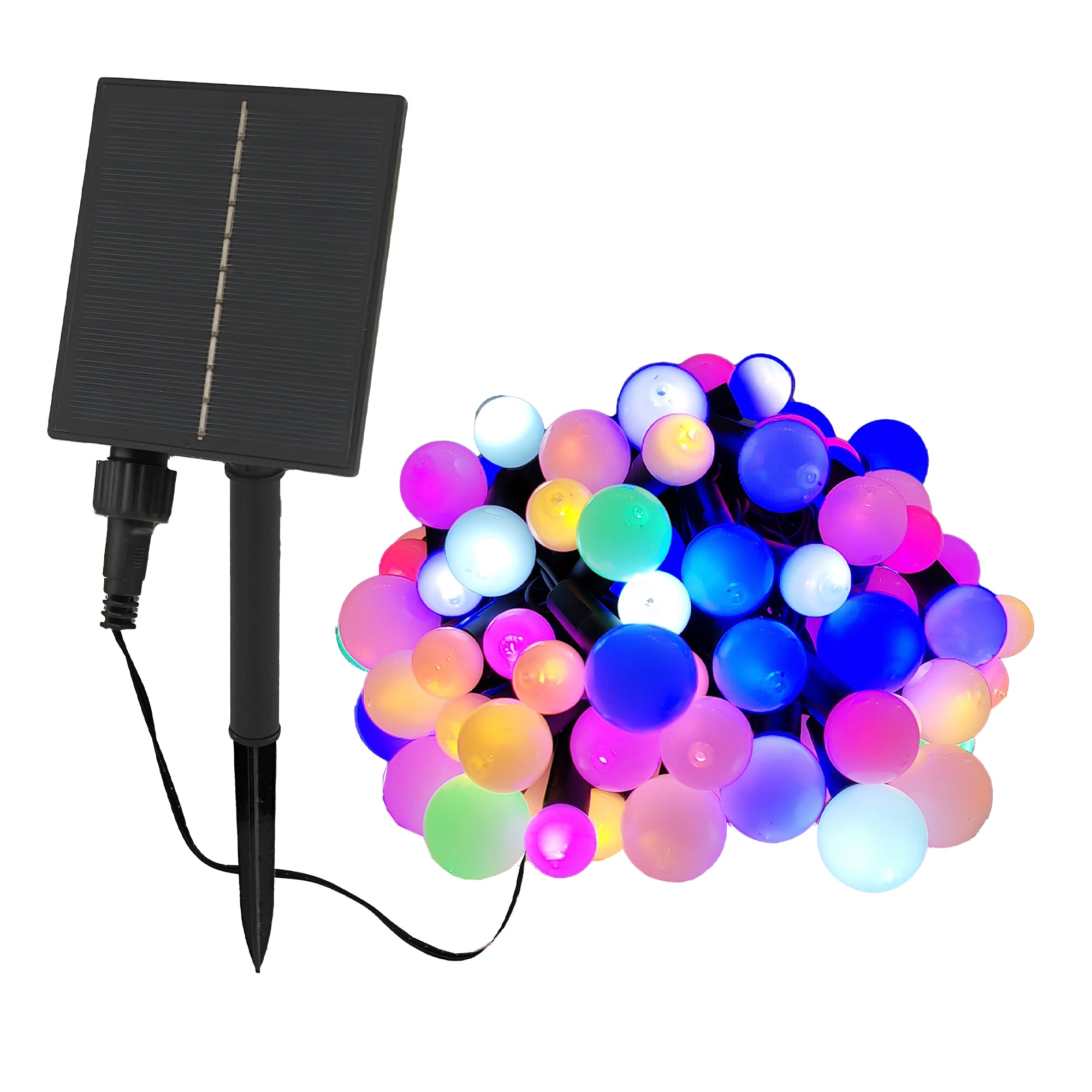 Red Deco Billy RGB guirlande solaire 60 boules multicolore 8m
