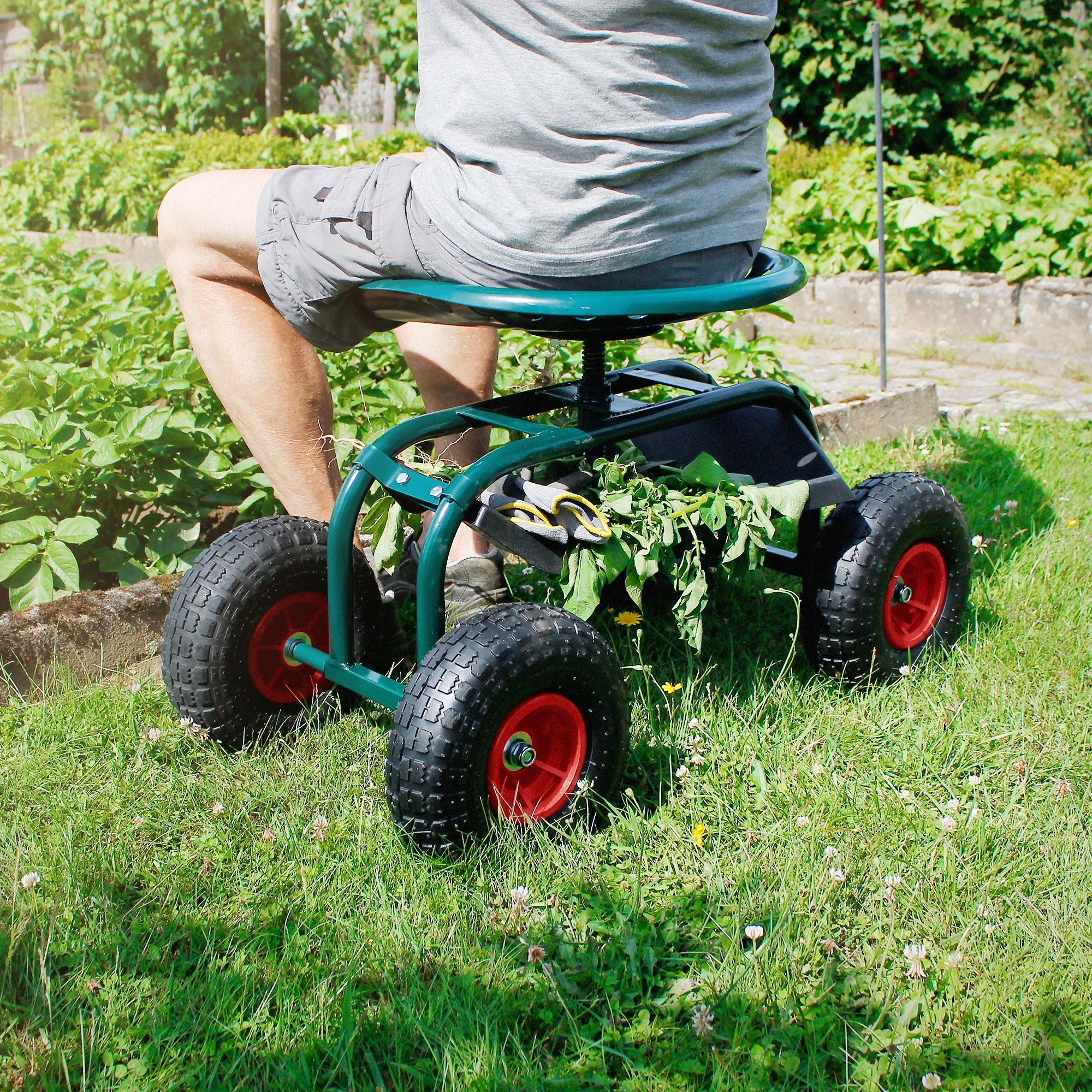 ECD Germany Garten siège jardin roulant pivotant acier