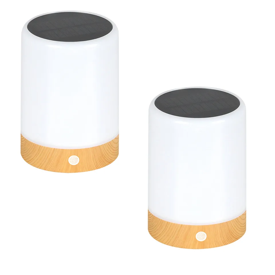 Red Deco Duolight lot 2 lampes table solaires LED H13cm