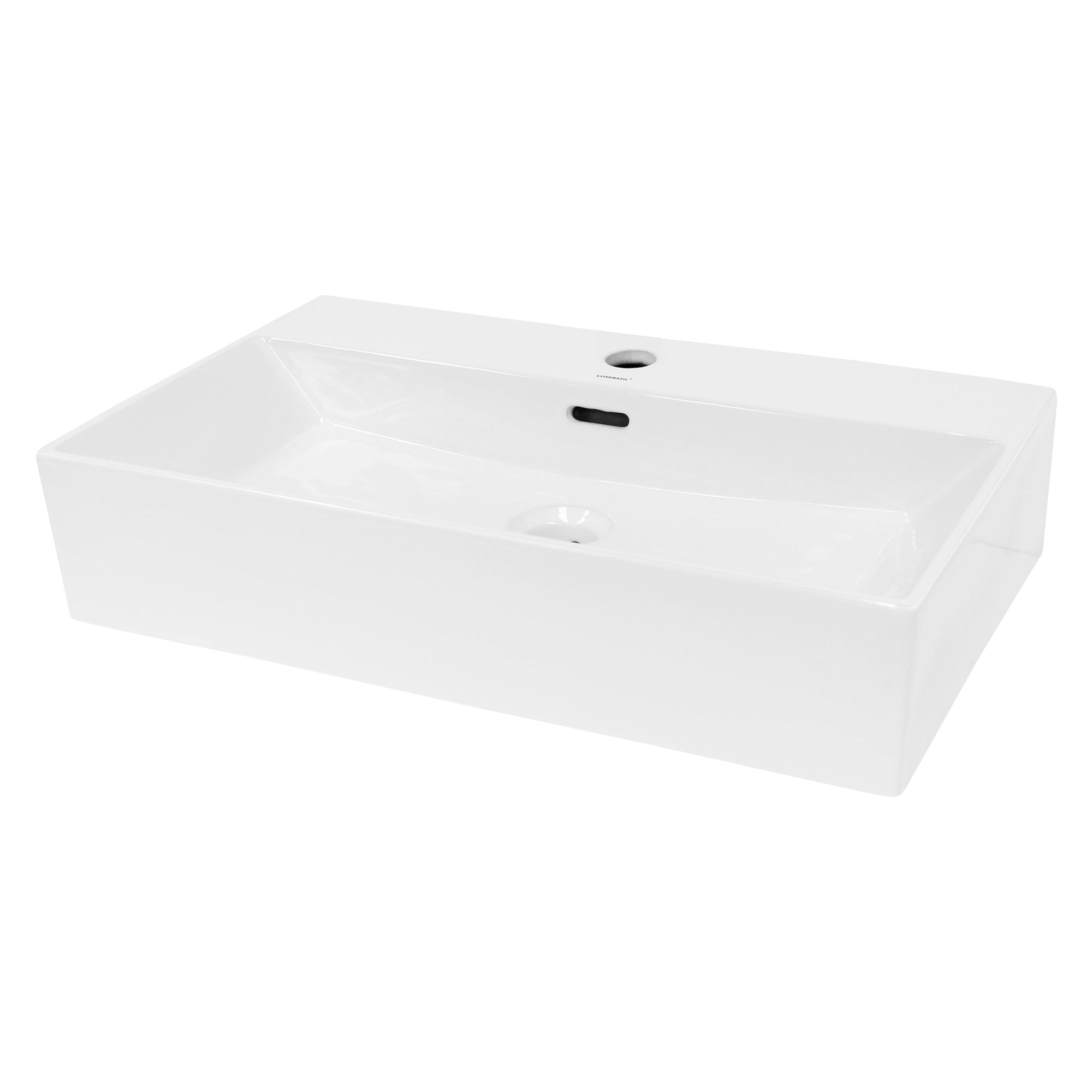 ECD Germany LuxeBath lavabo céramique blanc 60,5 cm avec mitigeur