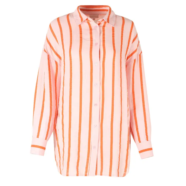 Stokomani Mode chemise oversize gaze coton rose 38