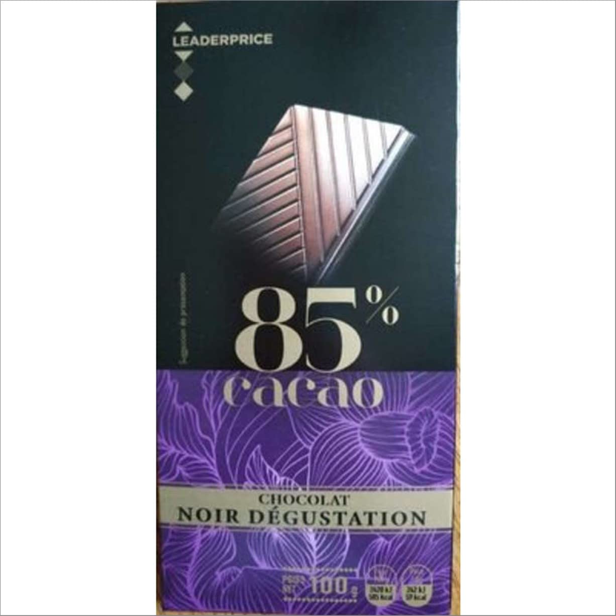 Leader Price Chocolat noir dégustation 100g lot de 6