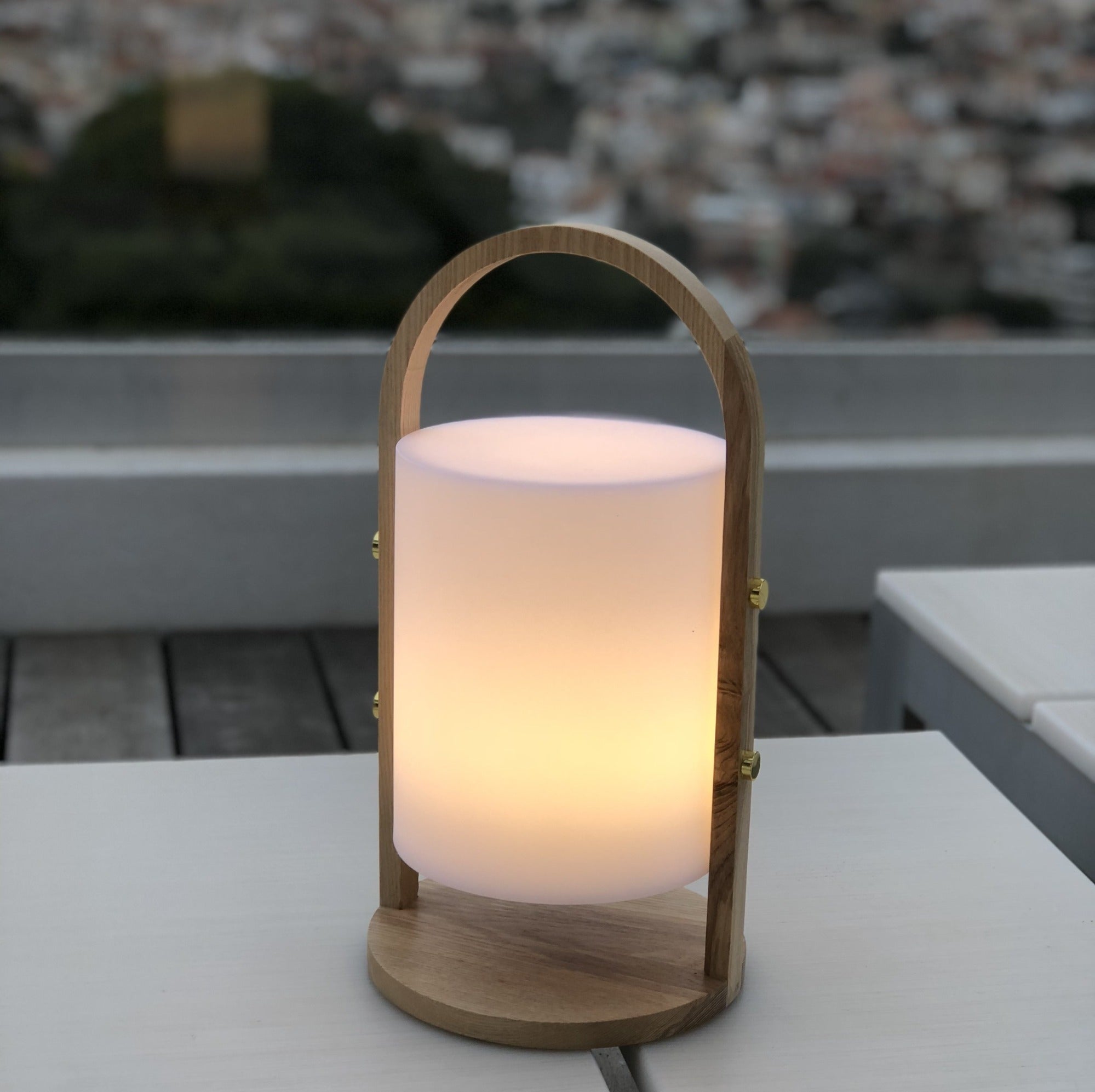 Red Deco Woody H37cm lampe sans fil bois dimmable