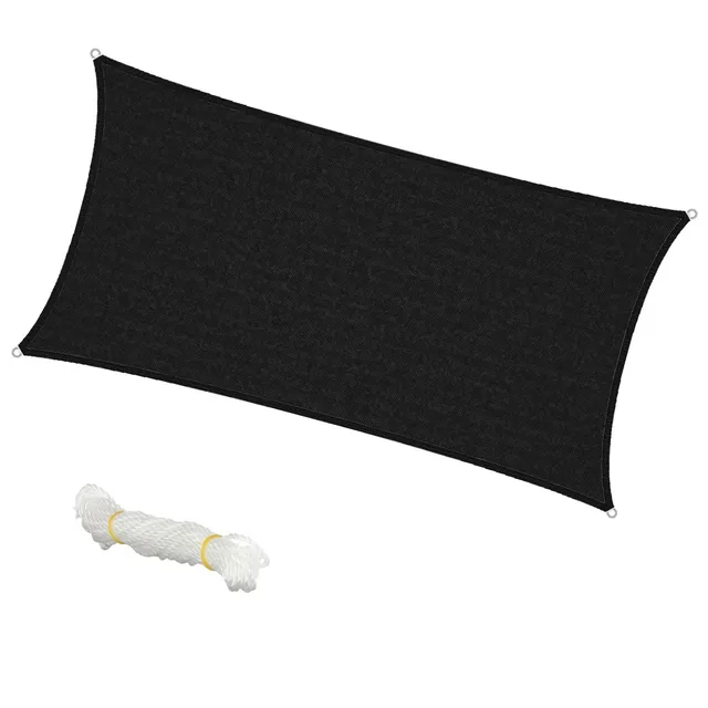 ECD Germany Garten voile ombrage 2x4 m anthracite HDPE