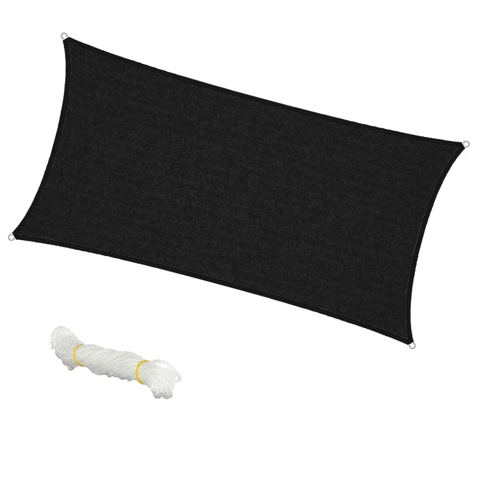 ECD Germany Garten voile ombrage 2x4 m anthracite HDPE