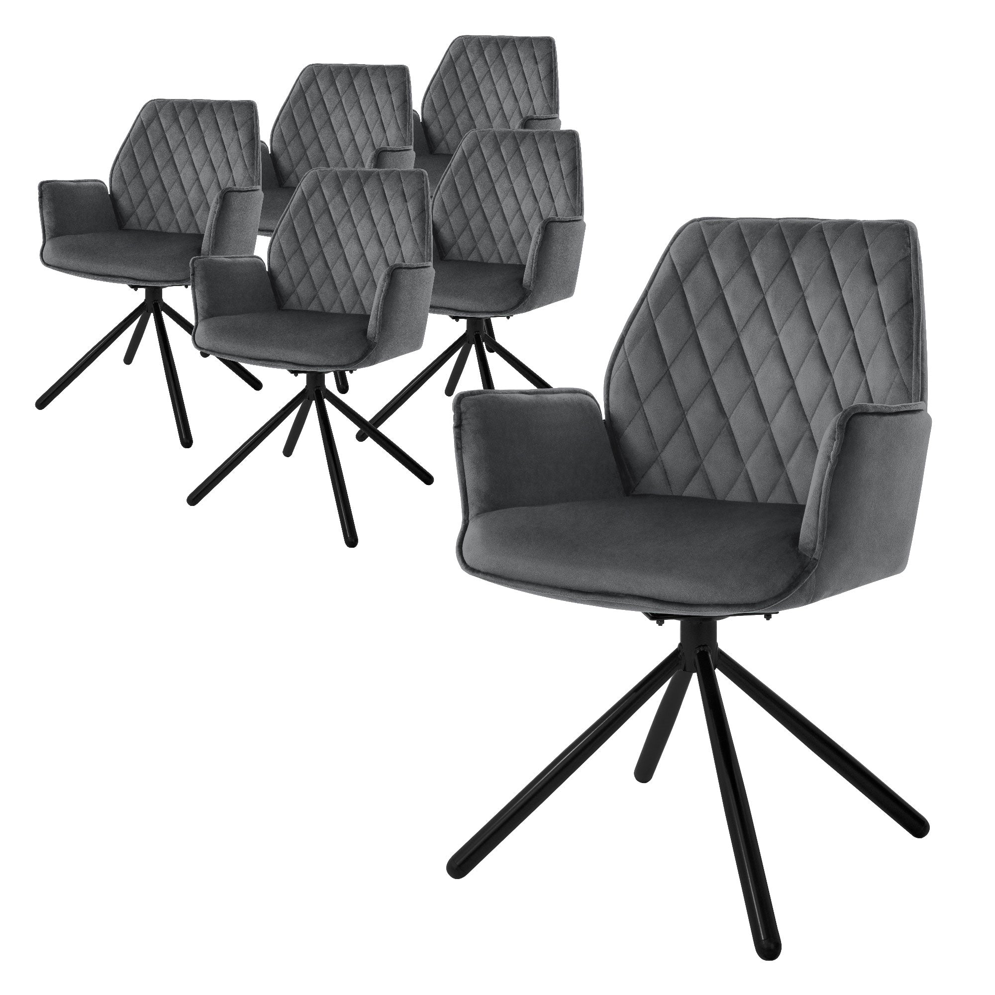 ECD Germany ML-Design chaise pivotante velours sauge