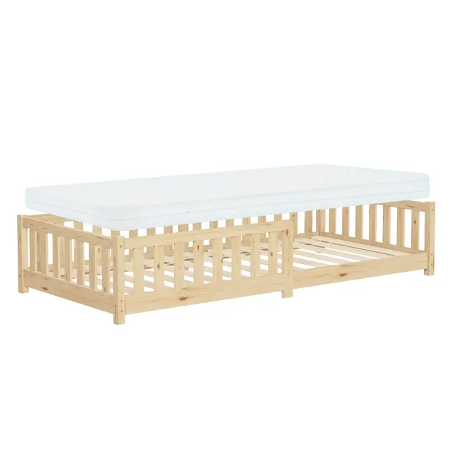 ECD Germany Kinder Lit enfant 90x200 pin nature matelas 10 cm inclus