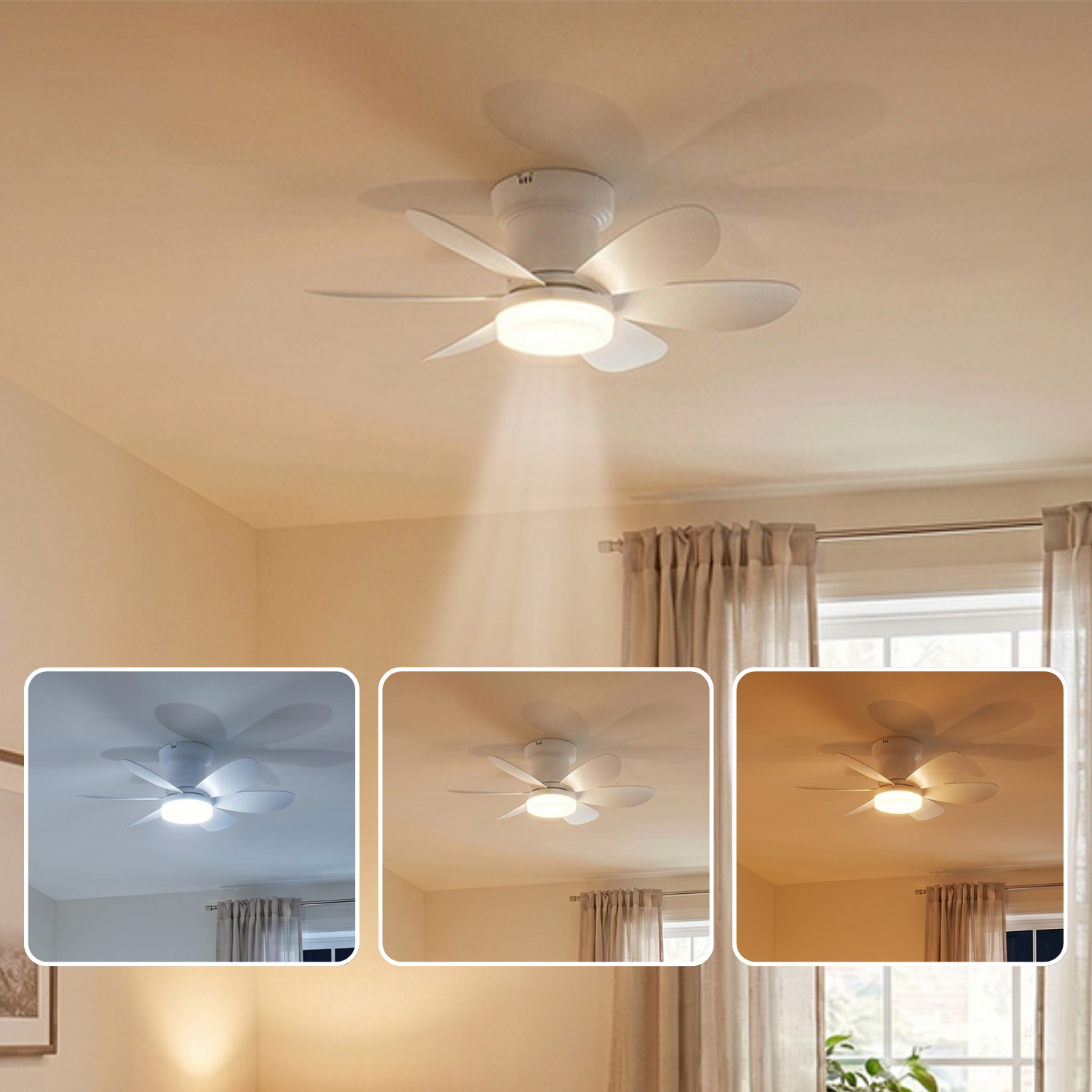 Red Deco Mistral ventilateur plafond LED blanc 52cm