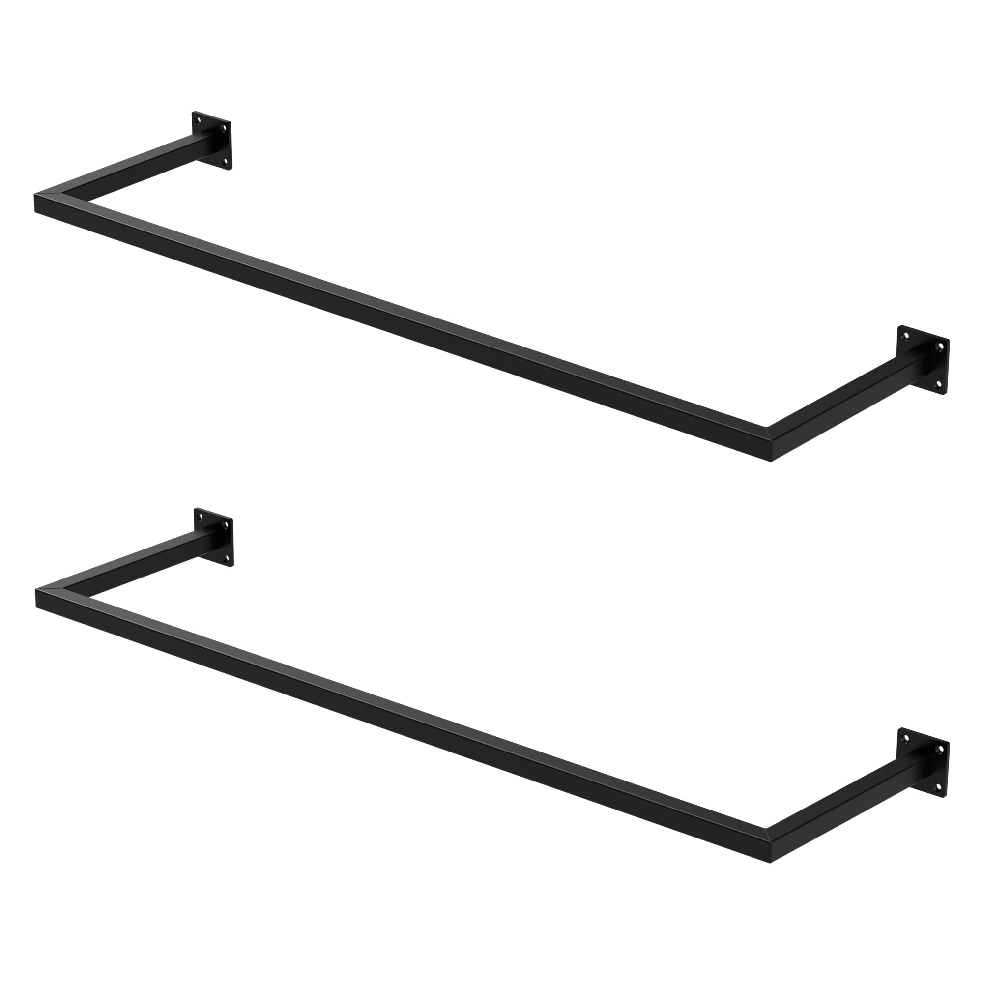 ML-Design portant mural acier noir 30x110 cm lot de 2