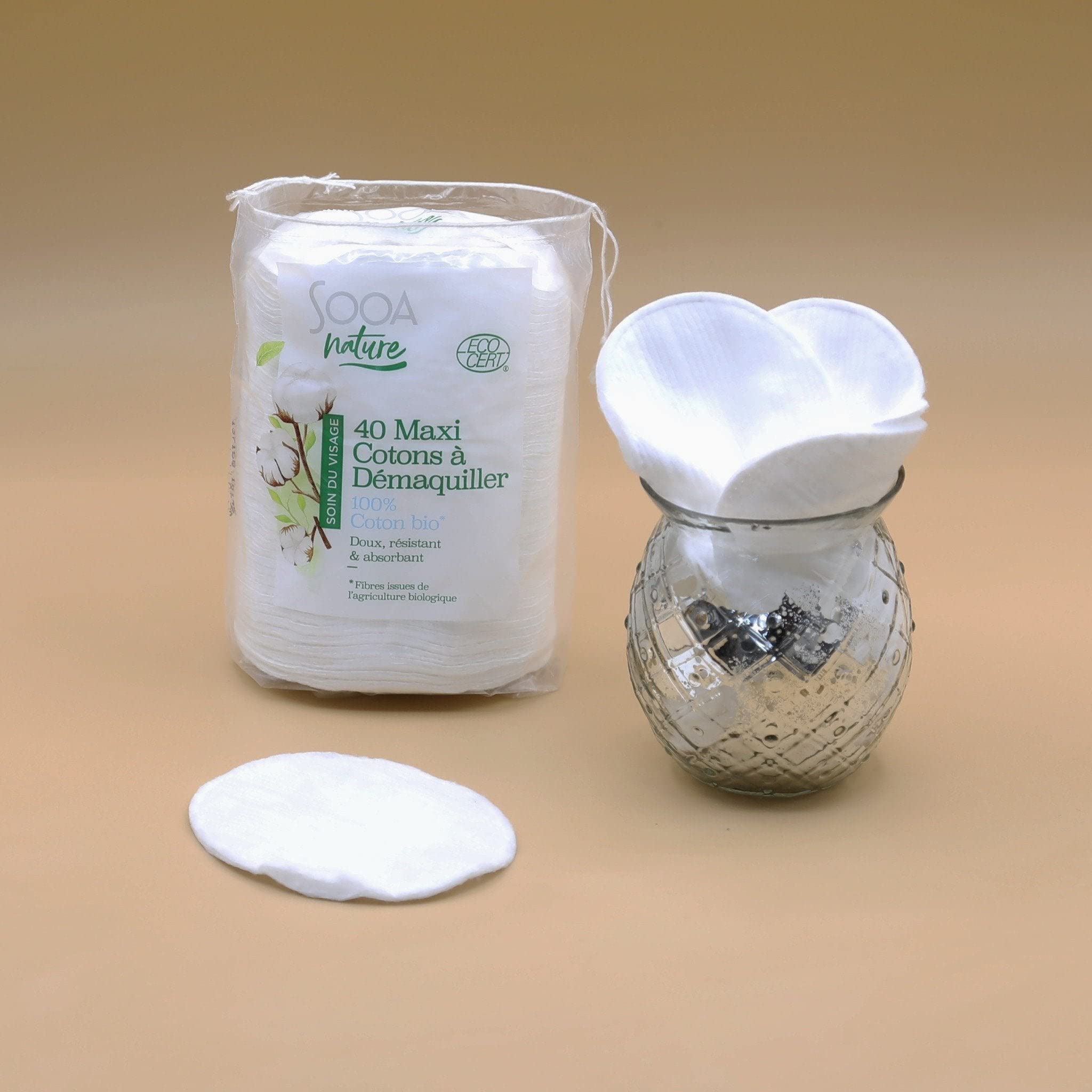 Leader Price Sooa coton démaquillant x40 douceur