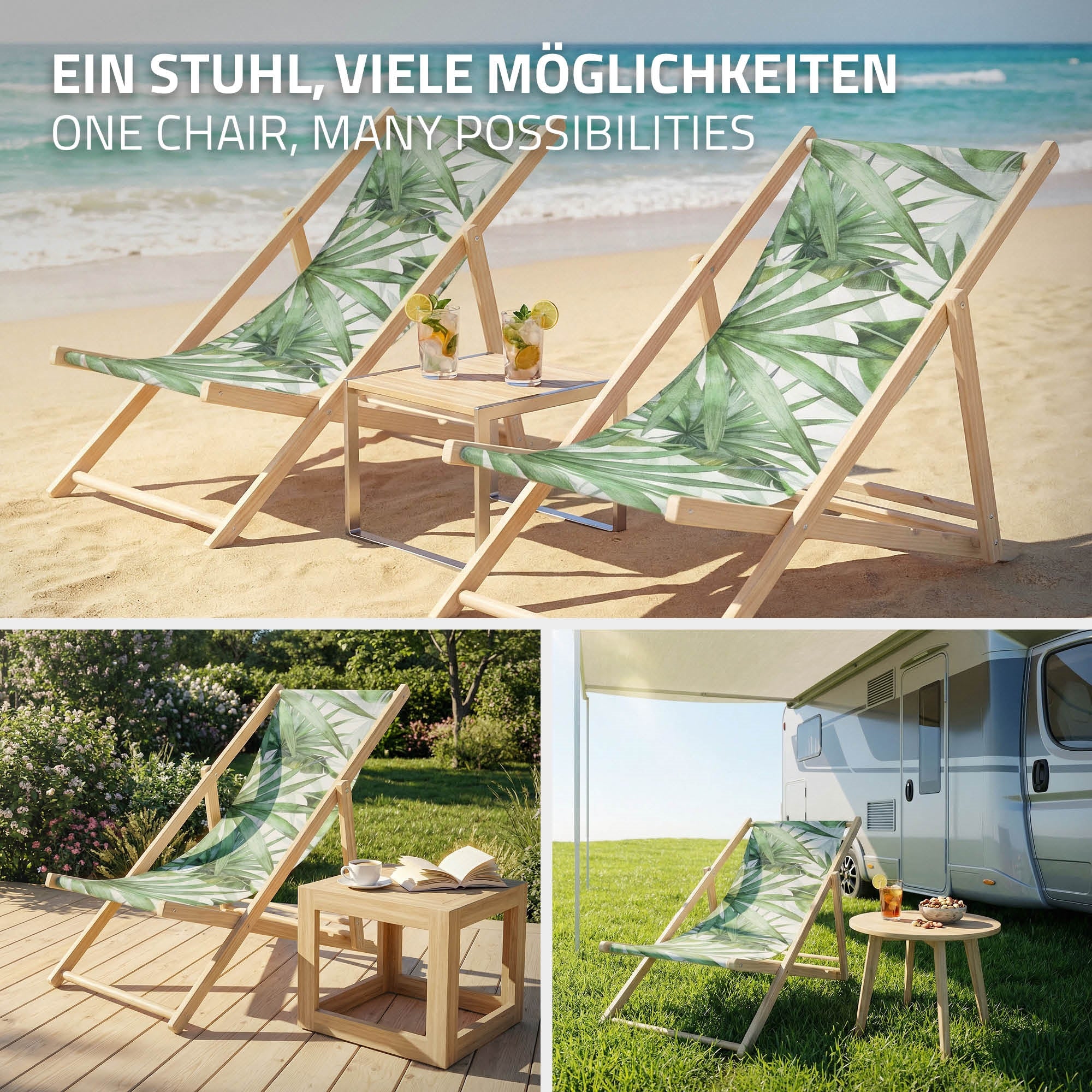 ECD Germany Sport transat bois palmier vert-blanc lot 2