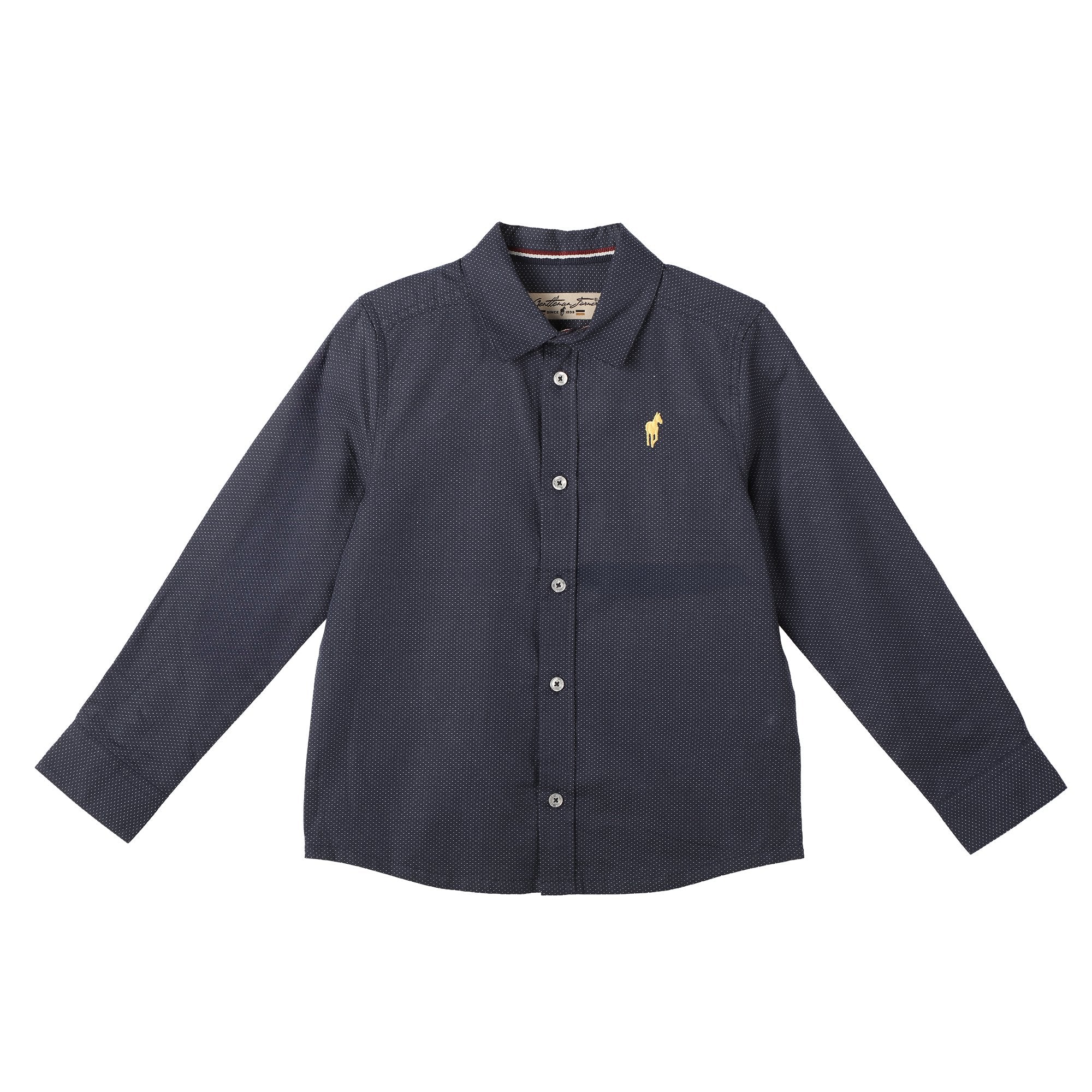 Stokomani Mode chemise enfant bleu foncé à broderie