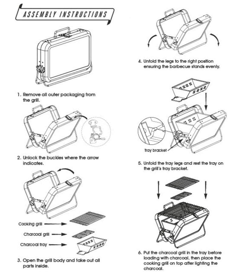 L'avant gardiste Outdoor barbecue portable valise charbon