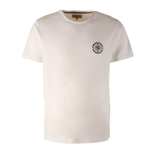 Tee-shirt col rond Blanc homme haut manches courtes