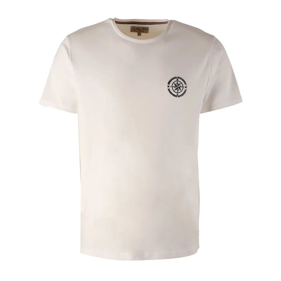 Tee-shirt col rond Blanc homme haut manches courtes