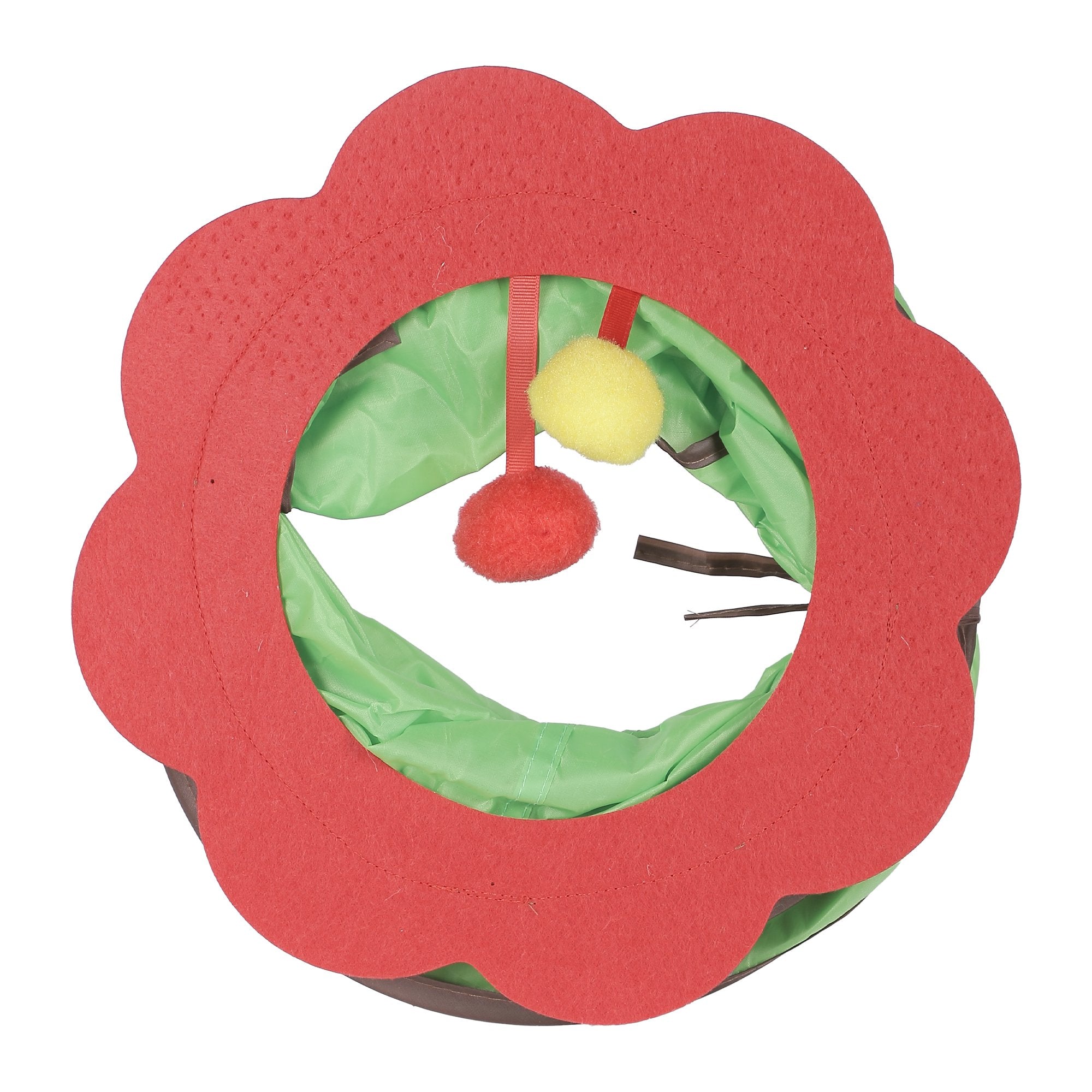 Stokomani Animalerie tunnel pour chat fleur rouge
