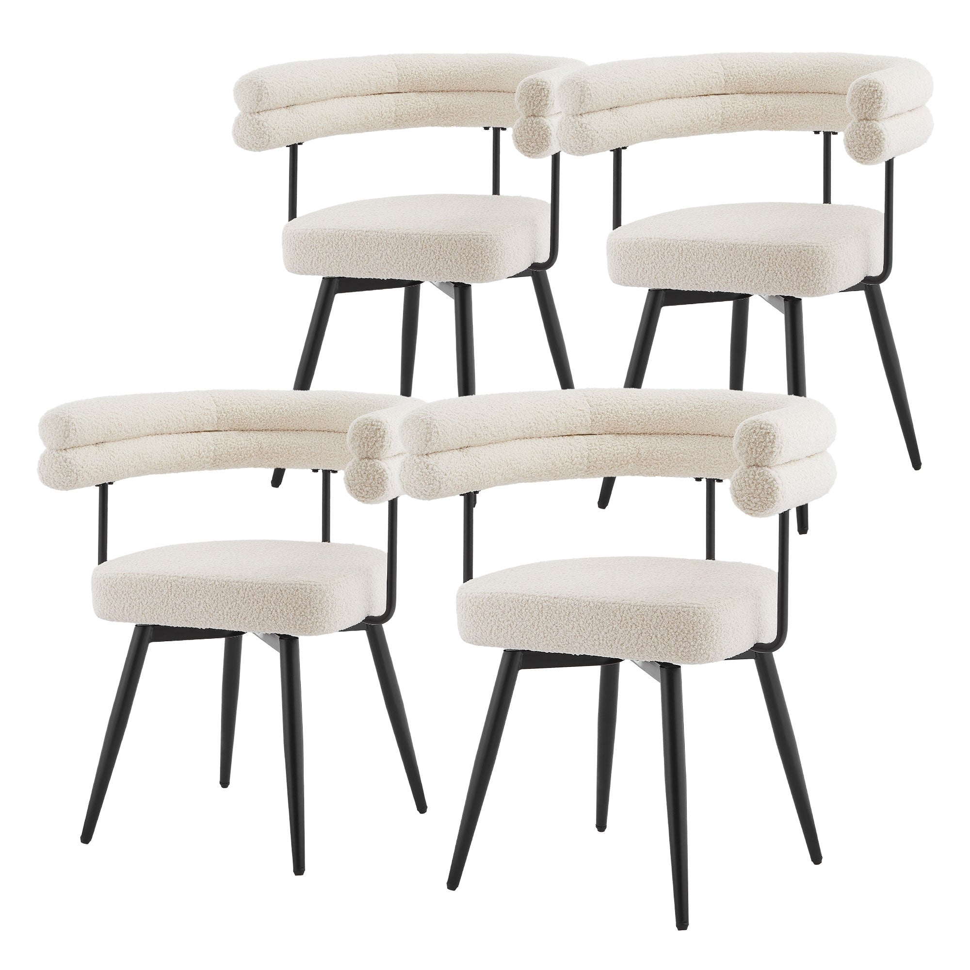 ECD Germany Möbel ML-Design chaise bouclé bleu lot de 2