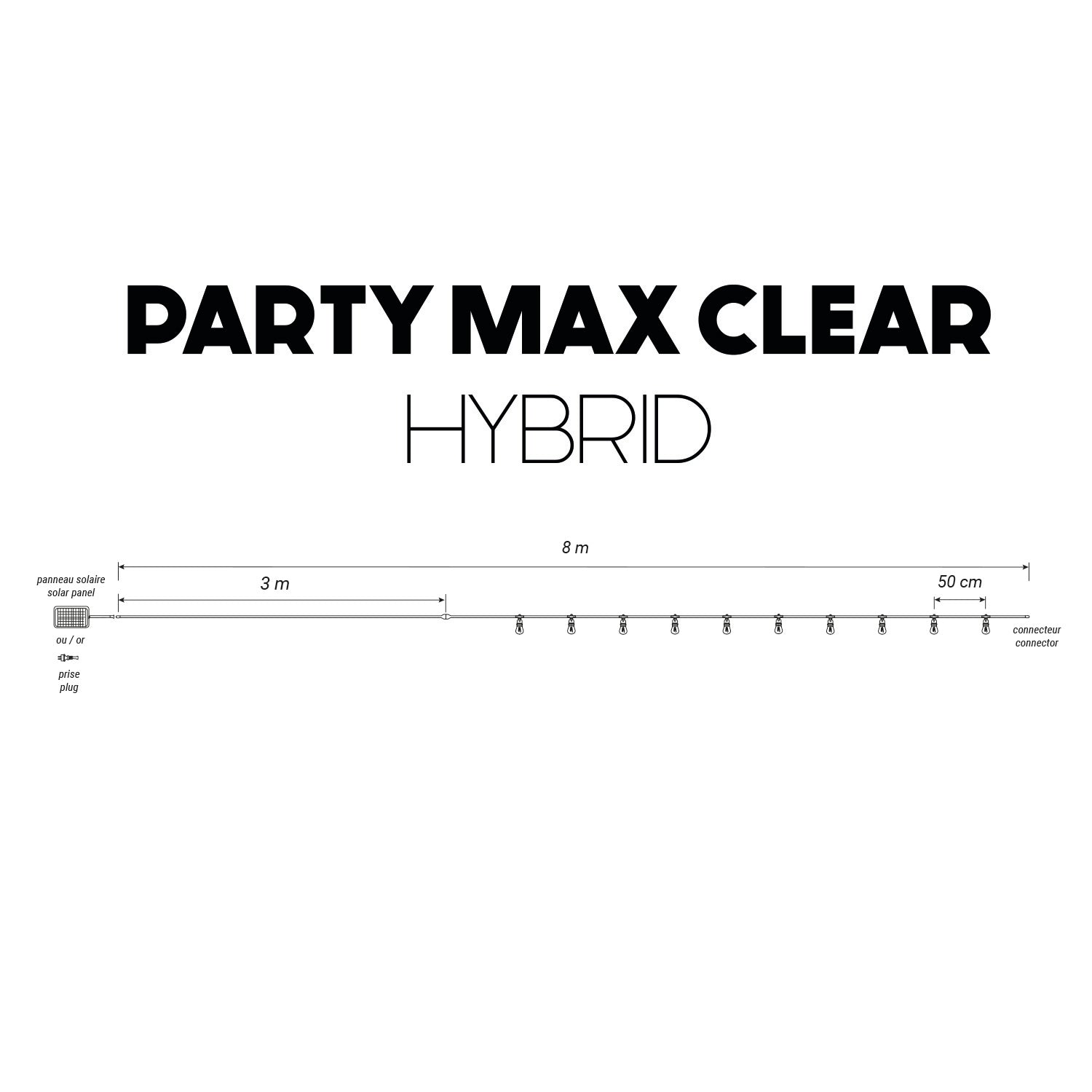Red Deco Party Max Clear Hybrid Taupe guirlande 8m