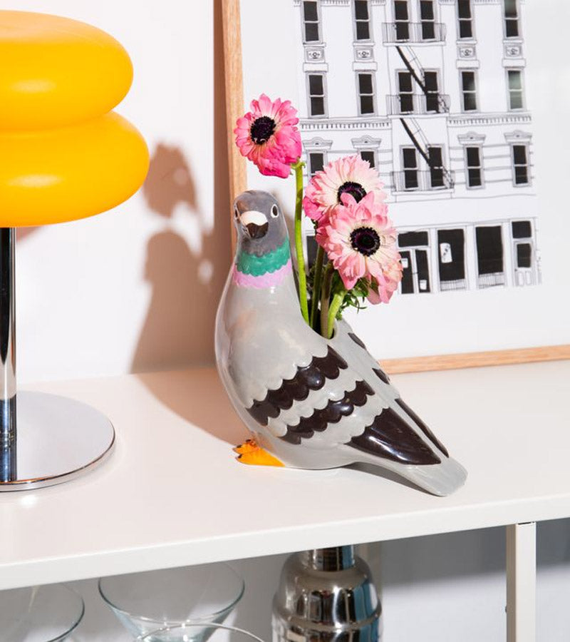 L'avant gardiste Vases vase pigeon fleurs céramique