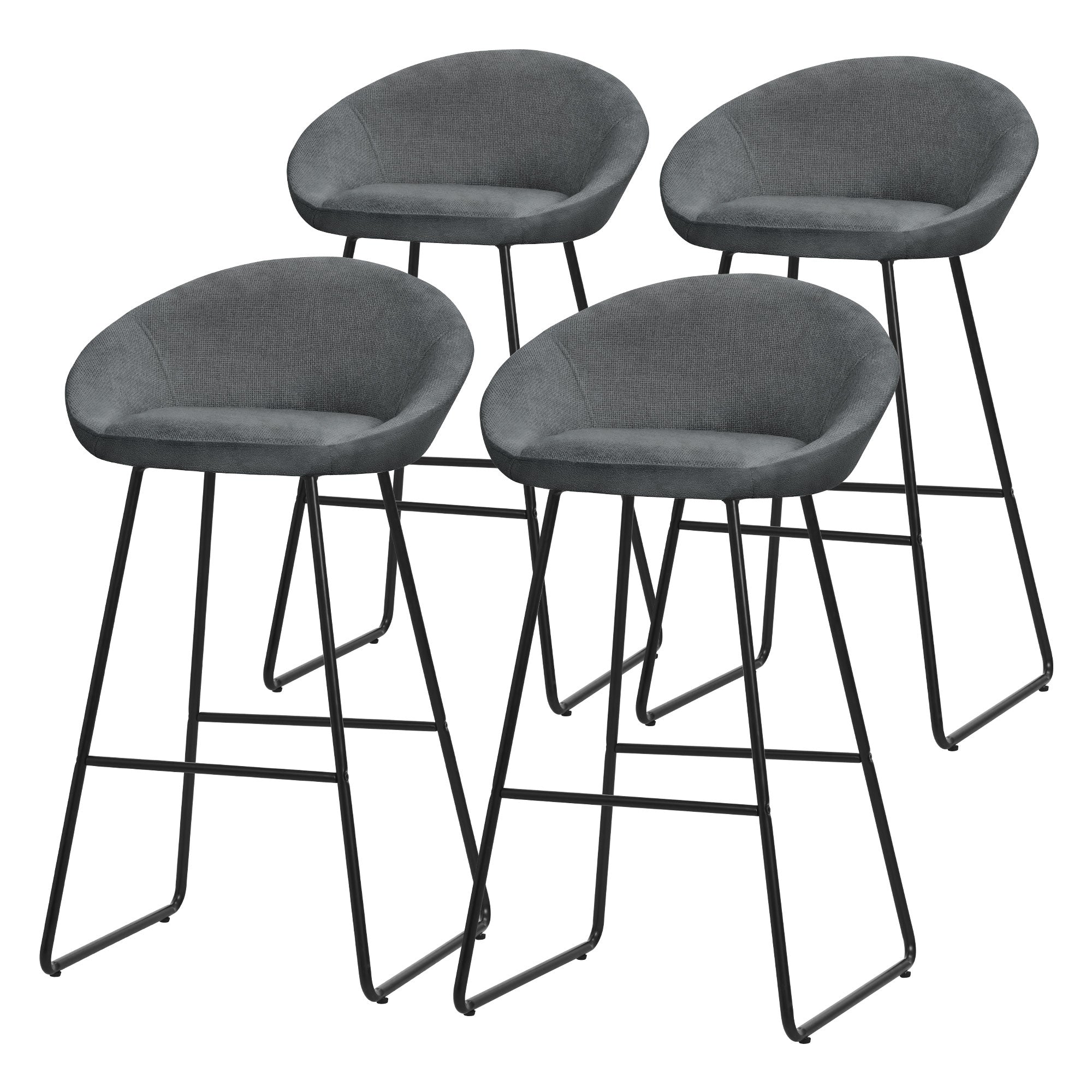 ECD Germany ML-Design tabouret de bar anthracite 56x94x50 cm lot 4