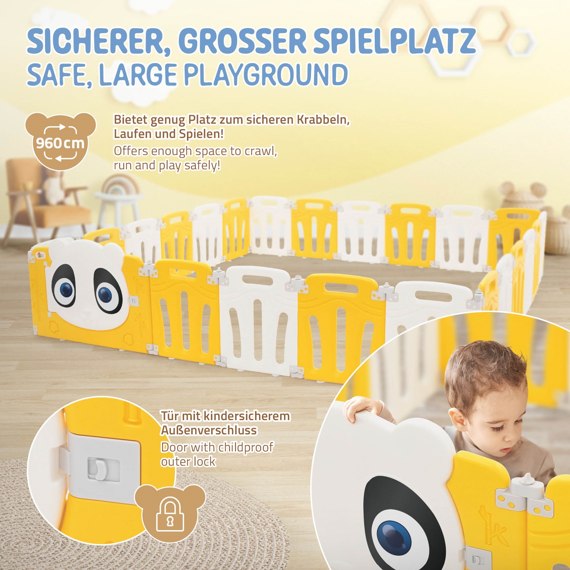 ECD Germany Kinder Joyz 240x240 parc bébé panda pliable