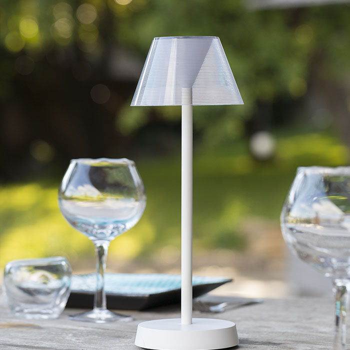 Red Deco Beverly White lampe table LED blanche H34cm