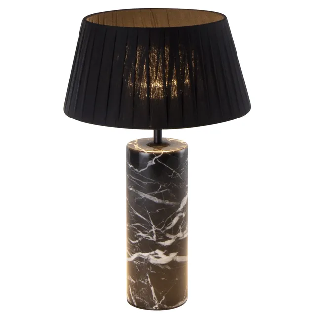 Red Deco Stilos Black Marble Lampe Sans Fil Marbre Noir H32,5cm