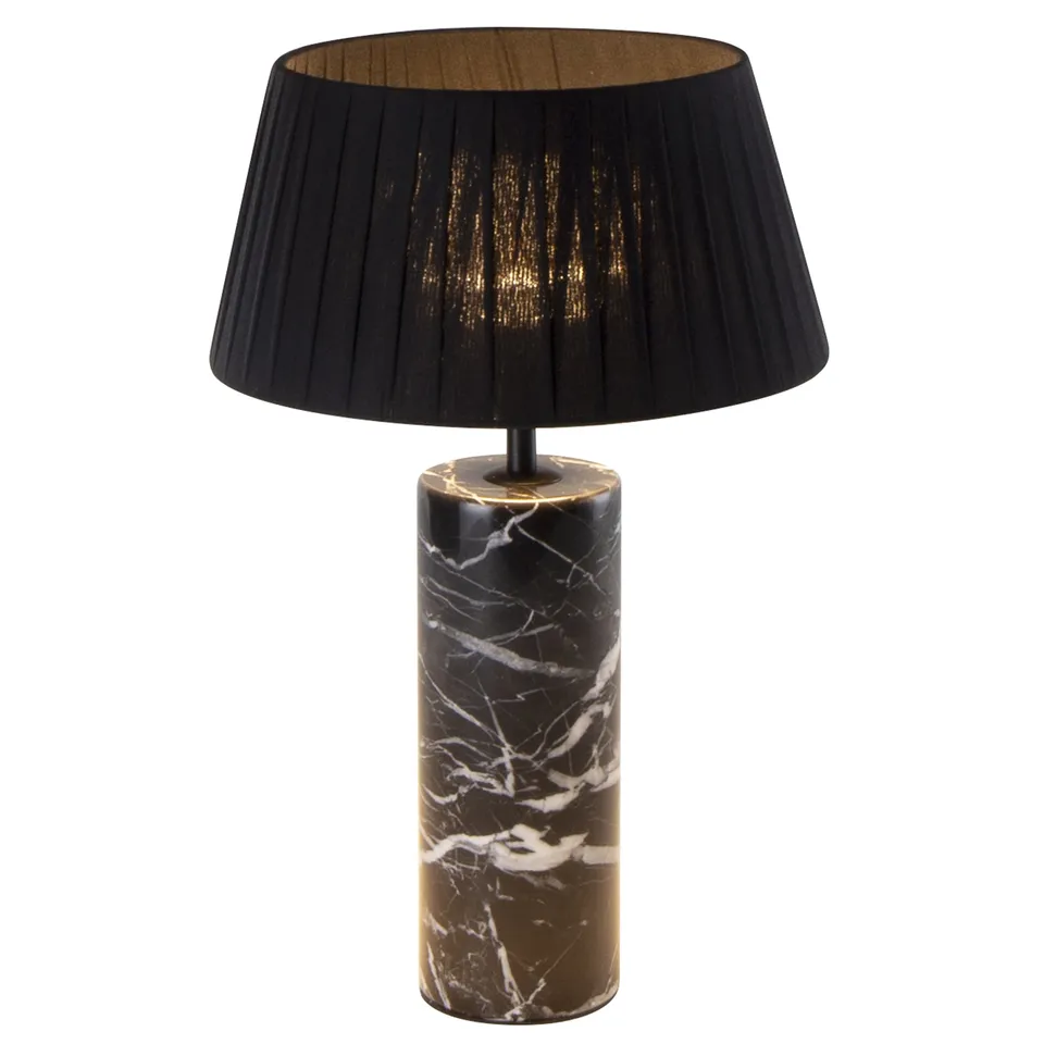Red Deco Stilos Black Marble Lampe Sans Fil Marbre Noir H32,5cm