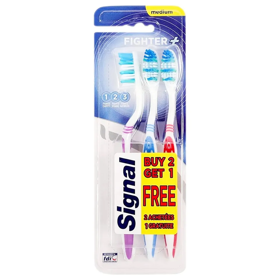 Fighter Lot 3 Brosses à Dents Medium
