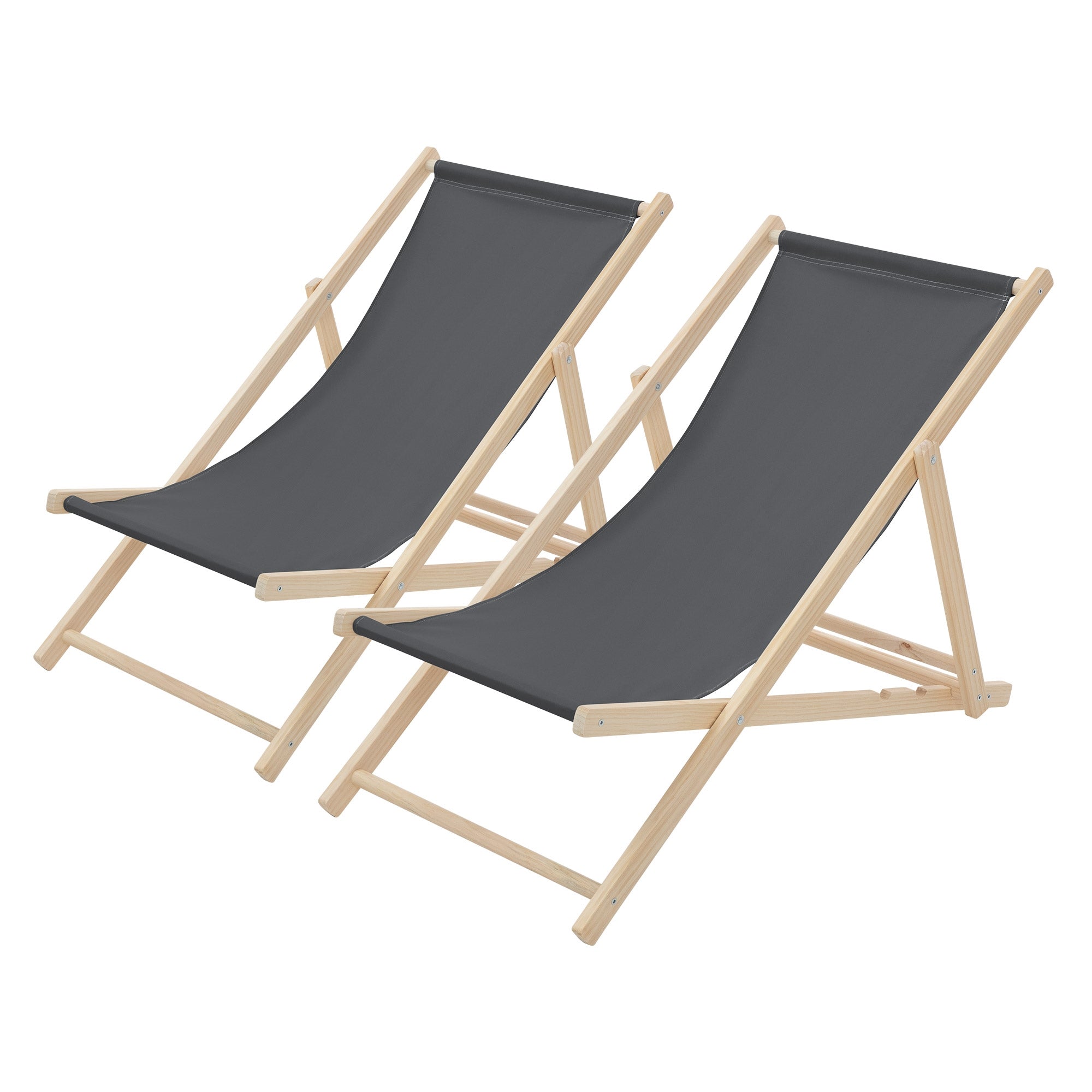 ECD Germany Sport bain de soleil bois anthracite pliable lot 2