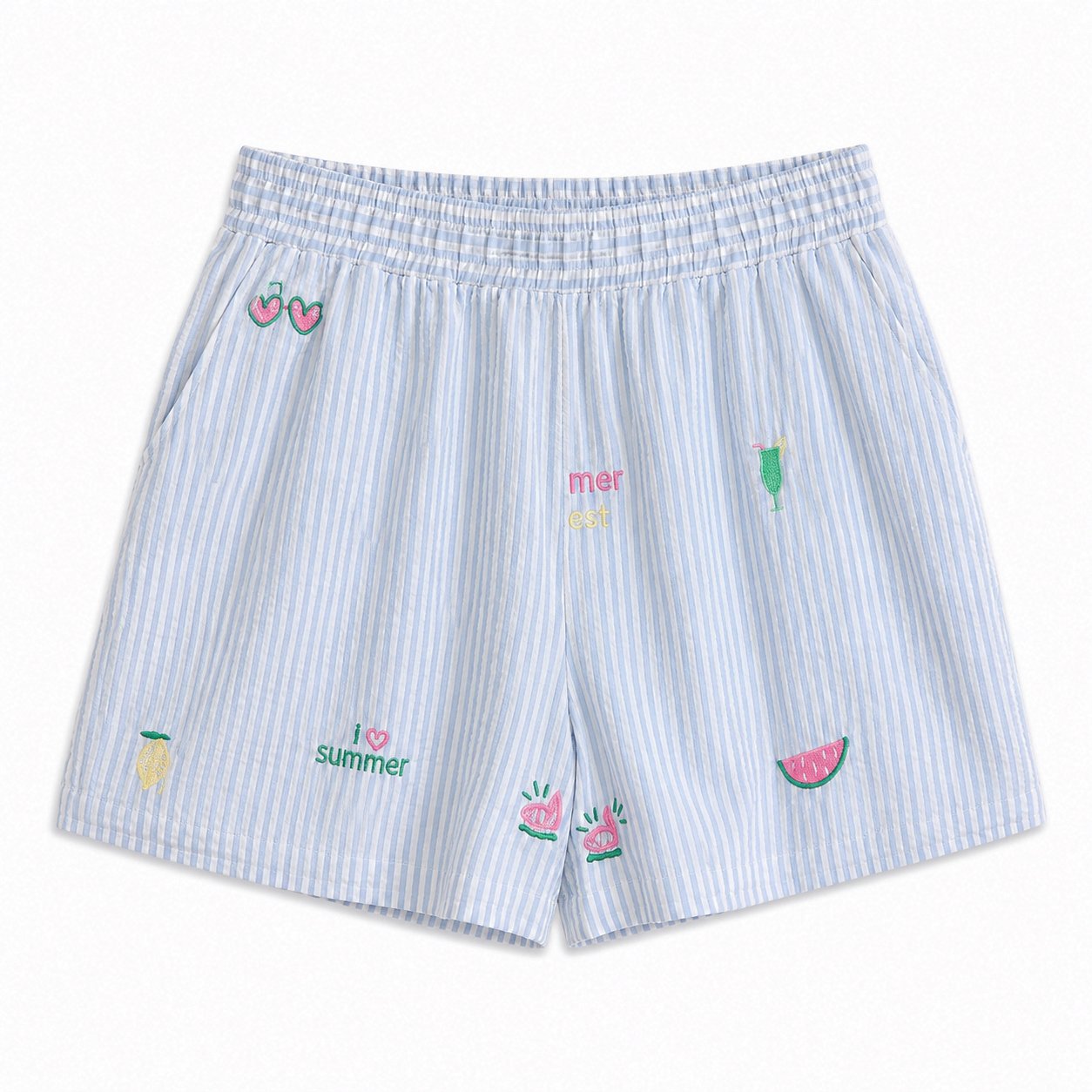Stokomani Mode Short brodé bleu taille 38
