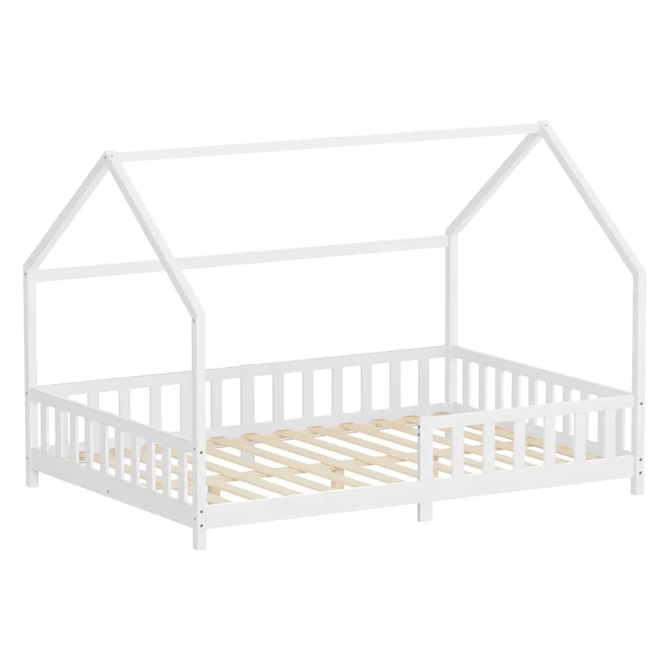 ML-Design lit cabane enfant blanc pin 140x200 cm + sommier